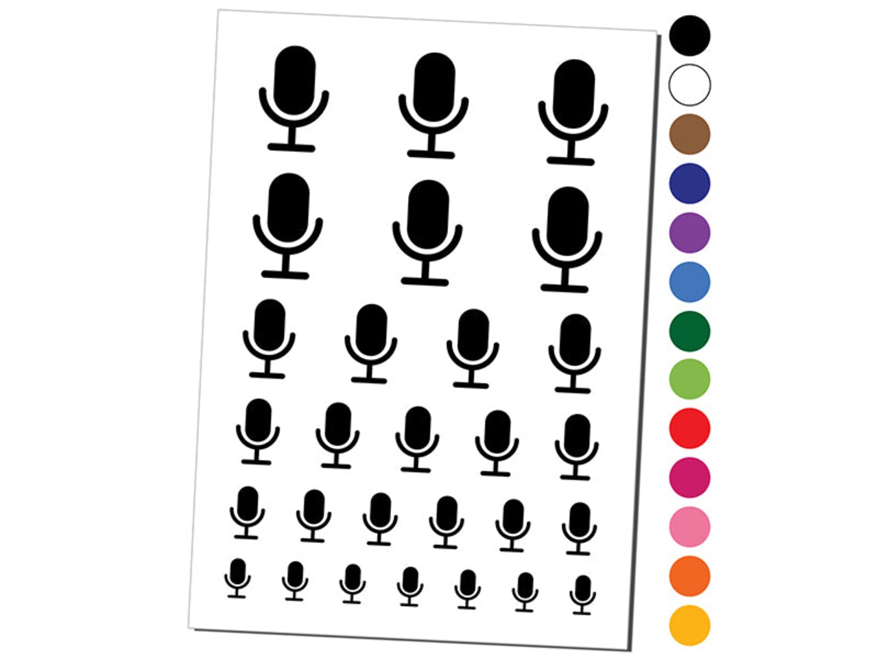 Podcast Broadcast Microphone Temporary Tattoo Water Resistant Fake Body Art Set Collection